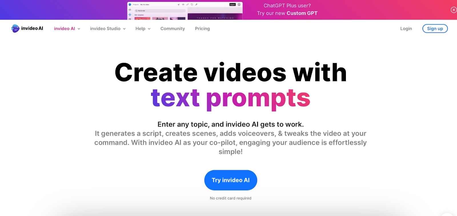 Invideo AI video editor